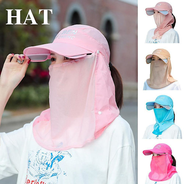 UV-skyddande basebollkeps Flexibel nät andningsbar solhatt solskydd hatt (rosa)