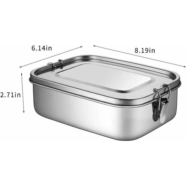 3 fack rostfritt stål Bento Box Stor matlåda