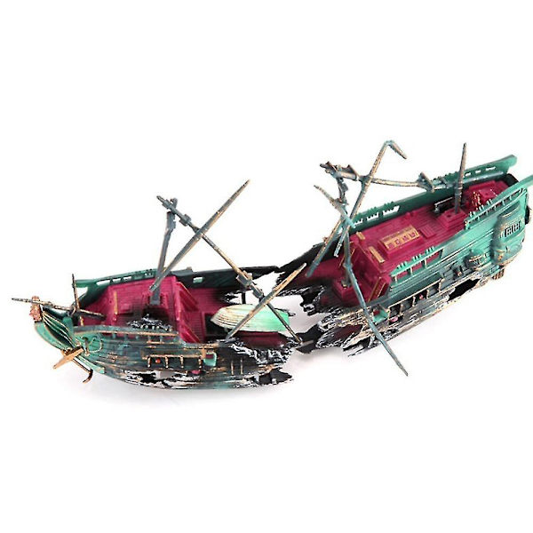 Akvarium Pirat Skipsbrudd Dekorasjon Tilbehør Skip Vrak Tank
