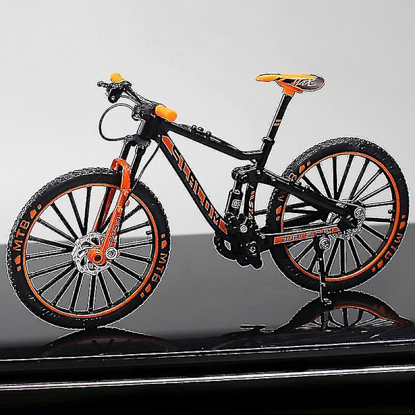 Mini 1:10 Legering Cykel Skala Modell Skrivbord Simulering Prydnad Finger Mountainbikes Leksak（Orange）