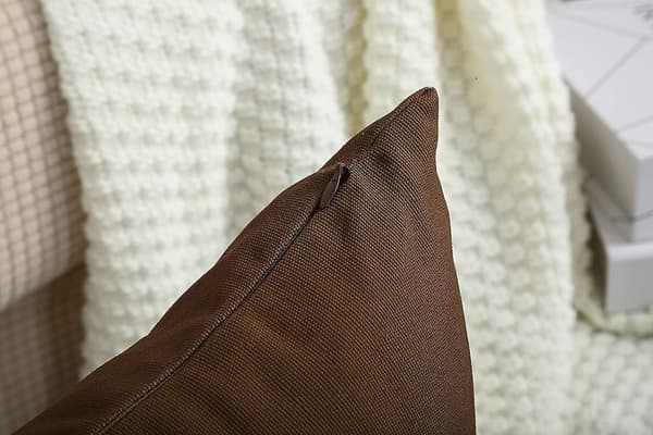 Handgjord solid 100% bomullsduk örngott, (18\" x 18\", 2 stycken, kaffe) (18\" x 18\", kaffe)