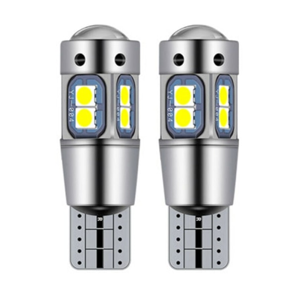 Bil LED-lampa brett ljus T10-3030-10 ljus med lins bil nattlampa liten läslampa registreringsskylt ljus-12V 5W 10 35mm 1 par