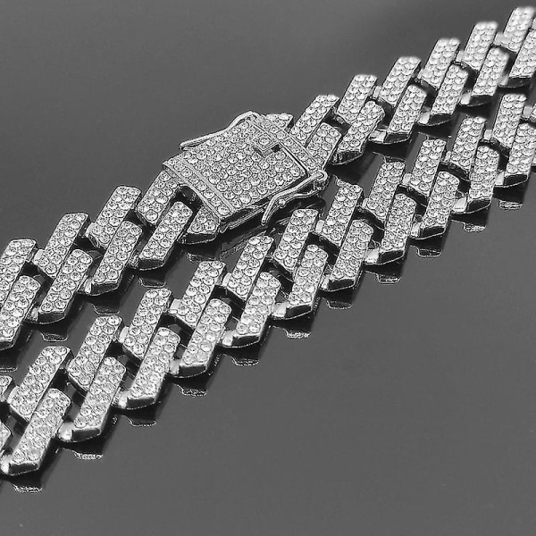 Cubanske kæde halskæder sølv/guld cubanske link kæder mænd iskolde Miami bling diamant hip hop smykker til kvinder