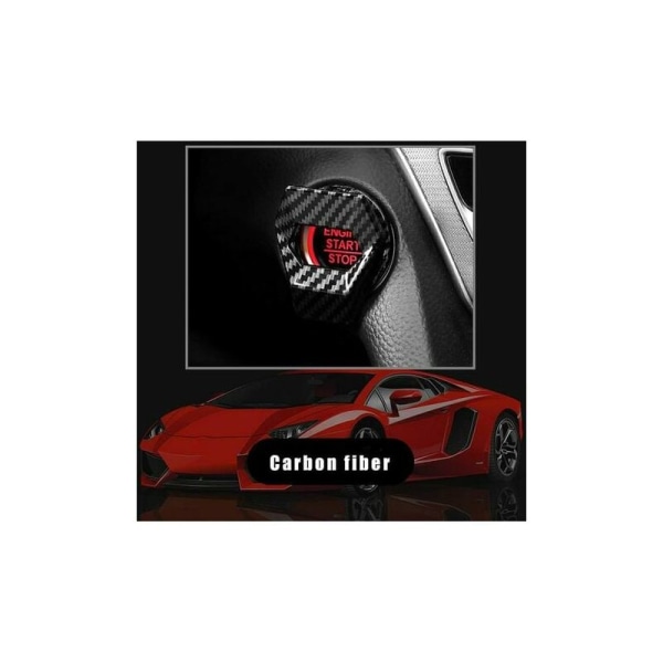 DOPA Universal Car Styling Sticker Auto Engine Start Stop Button Cover Ring Ignition Start Stop Button Accessories Carbon Fiber Trim Snap Button
