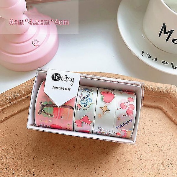 Teippi tarvikkeet | Kawaii teipit | Kawaii koulutarvikkeet - Washi teippi -（4 kpl Washi）