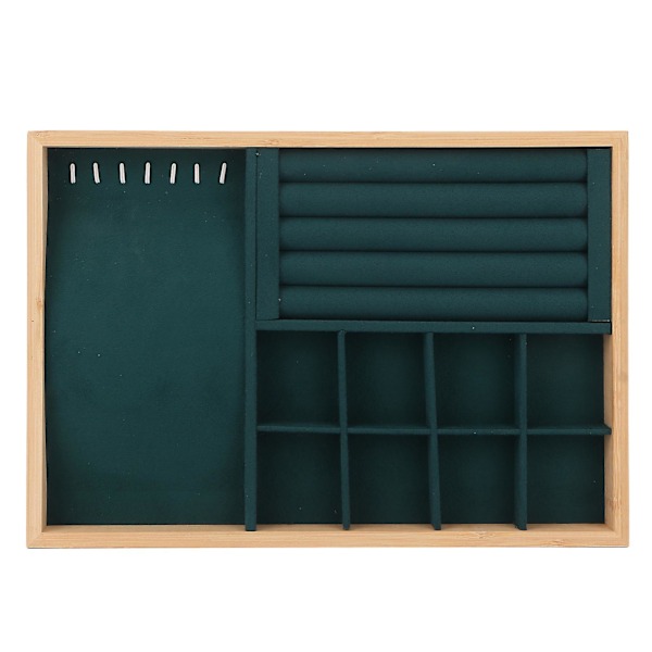 Smykke skuffeindsats Multipurpose Triple Use Smykke displaybakke til ring øreringe armbånd armbånd halskæde grøn