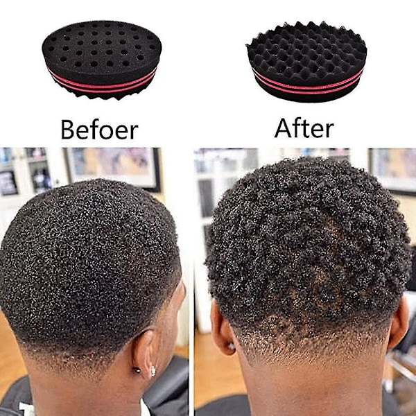 En förpackning kort hår svamp, stora hål hårborste svamp, twist våg frisör verktyg för dreads afro locs twist curl