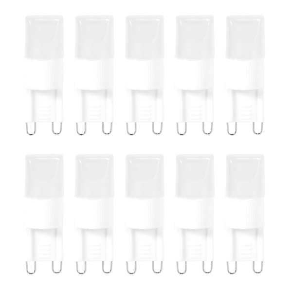10x G9 1w LED-pære med høy lysstyrke, varmt hvitt 3500 K (varmt hvitt)