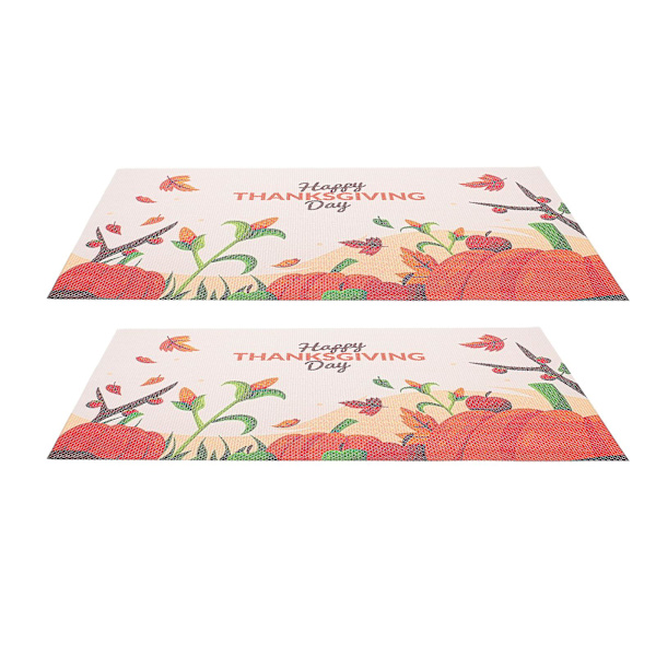 2 st Delikat Thanksgiving-elementmönster Placemats Bordsdekorationer（45X30CM，2）