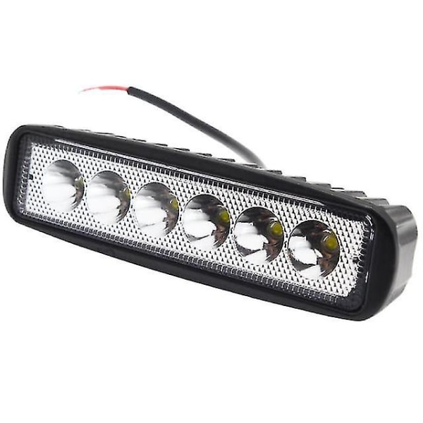 18w 12v Led-stripe lysstråle Auto arbeidslys bar 6led Spotlight lampe Kjøring tåke Offroad hvit bil lys Moto tåkelys Suv 4wd