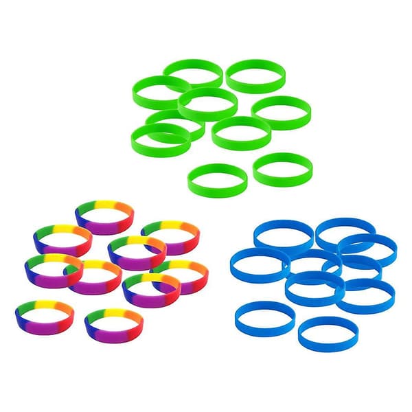 30 stk./pakke Blanke Silikonemode Gummibånd Armbånd