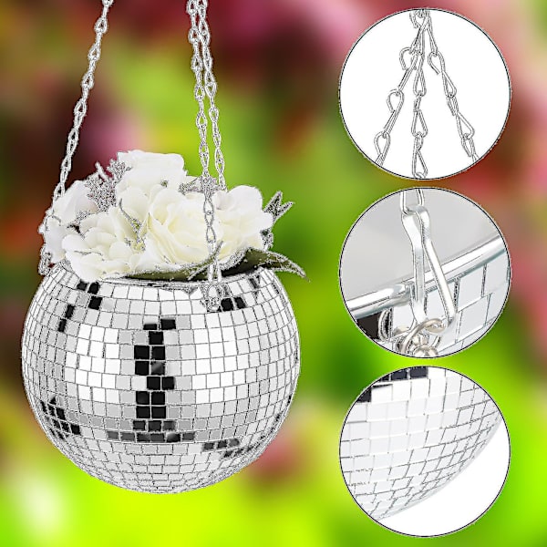25 cm Discokula Hängande Spegelkruka Diameter Heminredning Utomhus Blomkruka För Inomhus Krukväxt Korg Hängare Ny 2024 Hög Kvalitet x.（10*10*8cm）