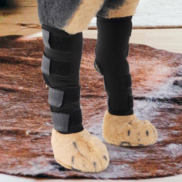 Hunde forbensbandage - albuebeskytter og knæstøtte (1 par, sort, L)