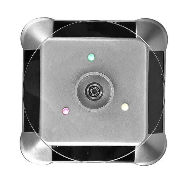 Solcells- och batteridriven roterande smyckeshållare displaybricka roterande bas (silver)