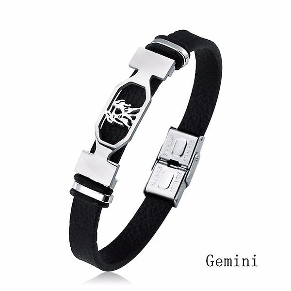 Gemini Vintage Rustfrit Stålarmbånd 12 Konstellation Armbånd