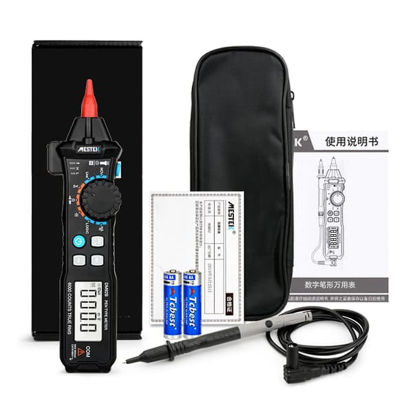 Penn-type multimeter med dobbel skjerm, 6000 tellinger, digital multimeter voltmeter