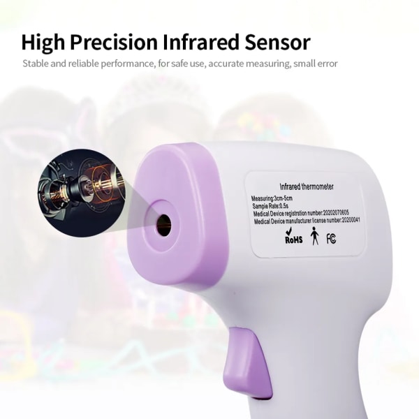 Bärbar handhållen elektronisk termometer Bärbar pann termometer Hög precision infraröd termometer Kontaktfri termometer
