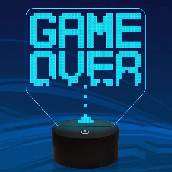 Gamer Zone 16 färger växlande touch & fjärrkontroll Gamepad Controller Grafisk Videospel Gamer Present 3d Illusion Lamp För MänMörk Röd
