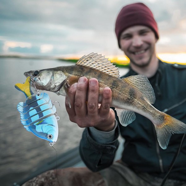 Bionisk Flersegmenters Agn Fiskelokke Tilapia Form med Trekrog Fiskegrej 8.5cm6#