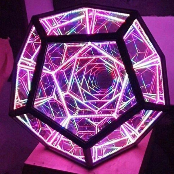 Led Art Lampe Usb Lading Justerbar Farge Dekor Nattlampe Uendelig Dodekaeder Farge Art Lampe