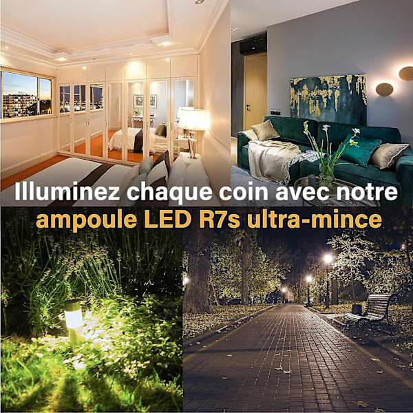 5w R7s 78mm J78 Cob Filament Led-lampa, 500 Lumen 360 Grader, Halogenlampa 30w 48w 50w Motsvarande, Perfekt För Hem, Kök, Rum (2st, 4000k Dagsljus