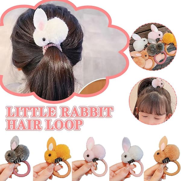Bunny Hårband Söt Söt Hög Elastisk Hår Rep Huvudbonad Tillbehör（Grå）