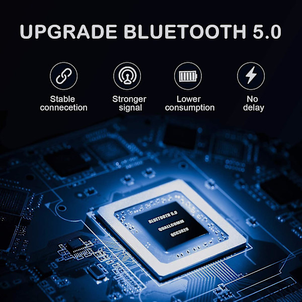 Langattomat nappikuulokkeet Bluetooth 5.0 -kuulokkeet, sisäänrakennettu mikrofoni, melunvaimennus, 3D-stereokuulokkeet, korvanappikuulokkeet, IPX5-vedenpitävät Air Buds (musta)