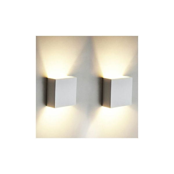 2-pack 6W LED-vägglampor för vardagsrum, sovrum, matsal, varmvitt