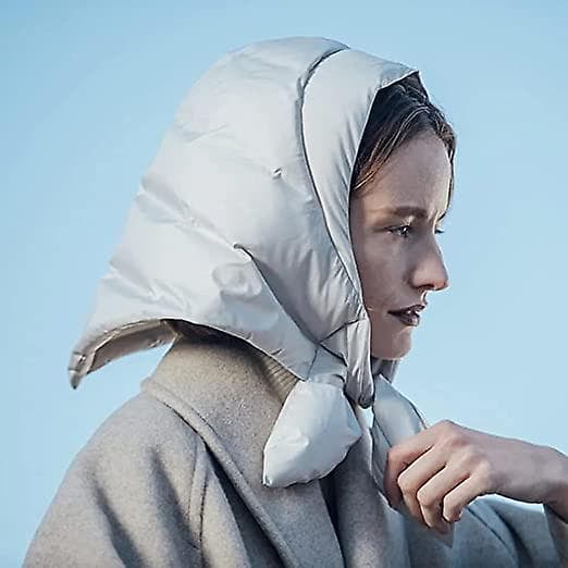 Mössa för kvinnor, trendig vintervarm dunjacka, mössa, slouchy, söt, enfärgad mössa