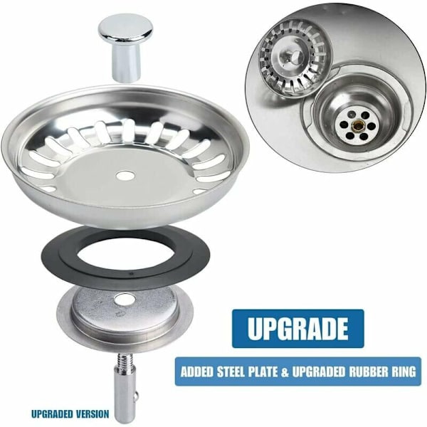 ST??CKE Universal Korgkorg i Rostfritt Stål 8cm Kökssinksil Dubbelskikts Silpropp Avloppssil för Kök och Badrum