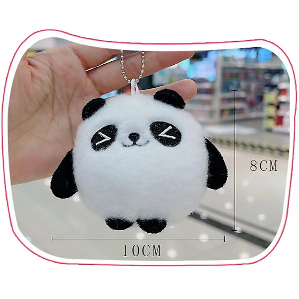 Plys Panda Nøglering Super Sød Blinkende Store Øjne Panda Nøglering Dukke Kvinder Mode Sød Taske Tilbehør Bil Nøglering-tilfældigt Udtryk