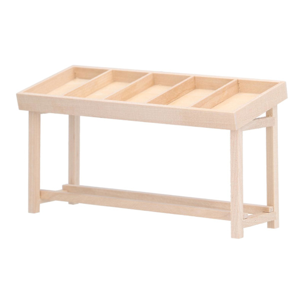 Nukkekotihyllytelineet 1:12 Miniatyyripuinen telinehylly nukkekodille DIY-koriste Hedelmä- ja vihanneshylly 1
