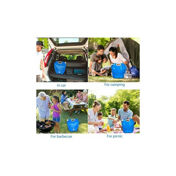 LMLY Hopvikbar Vattenpåse 10L Camping Vattenbärväska BPA-fri Utomhus Dricksvattenpåse med Kran för Vandring Picknick 2-pack