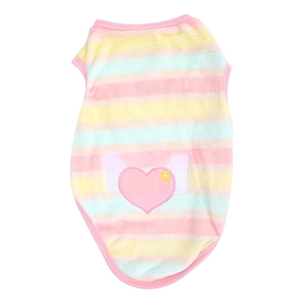 Vinter kæledyr sweater frakke varm åndbar jakke (S Pink Loving Heart)