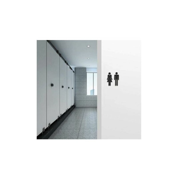 WWOIAU 2 st 12 x 4 cm offentlig restaurang, hotell, cafeteria, toalett, toalett, dörrklistermärke, skylt, WC CRUEL