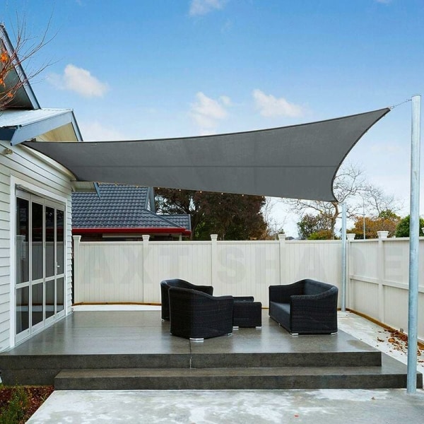 Markis Vattentät Rektangulär 2,5 x 3 m Väderskydd Solskydd PES Polyester med UV-skydd för Uteplats Balkong Trädgård Grå Antracit