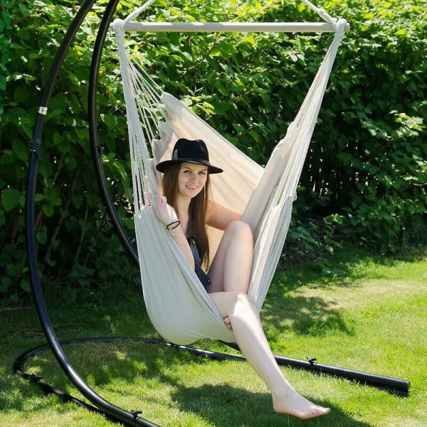 Inomhus Canvas Swing i sovsal för barn och vuxna (vit)