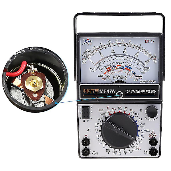 Analogt strømmeterpanel urskive strøm måler peger amperemeter monitor volt multimeter mikroampere meter detektor amperemeter（Pink）
