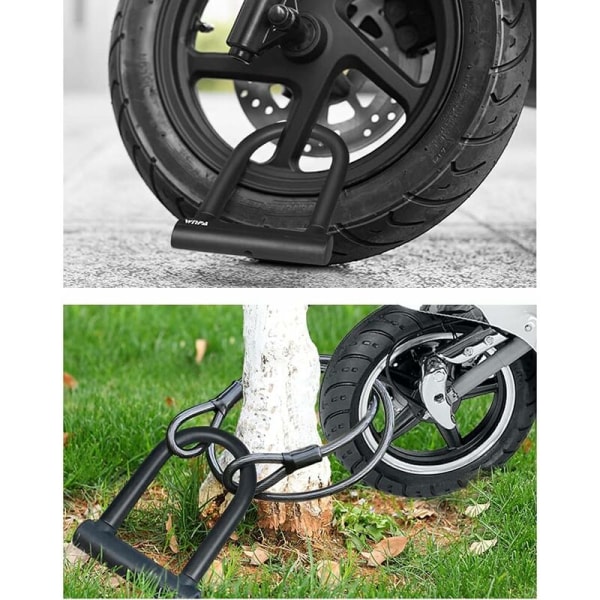 Cykel U-lås med fäste och kabel - Skydda din landsvägscykel, mountainbike och elskoter.
