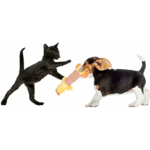 1 st hund leksak, hund pip leksak, husdjur valp tugg djur leksak (gul anka)