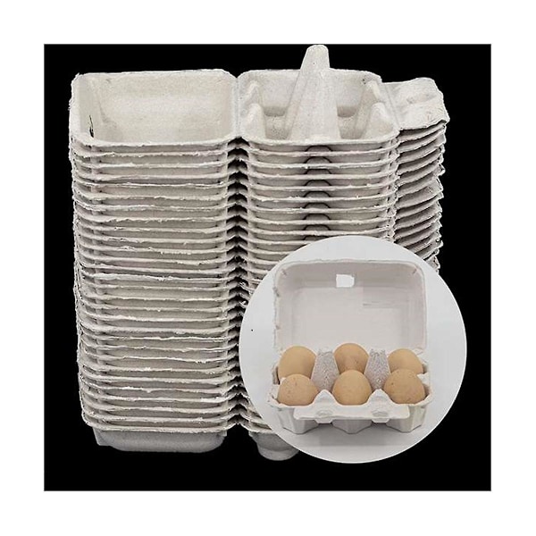 40 stk. Papiræggebakker til kyllingeæg Pulp Fiber Holder Bulk Holder 6 stk. Æg Farm Market（Som vist)