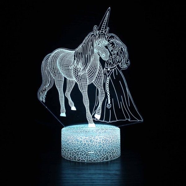 3d Nattlampa Unicorn Figur Färgglada Led-lampor För Barn Barn Sovrum Inredning Touch Fjärrkontroll Nattljus Semester