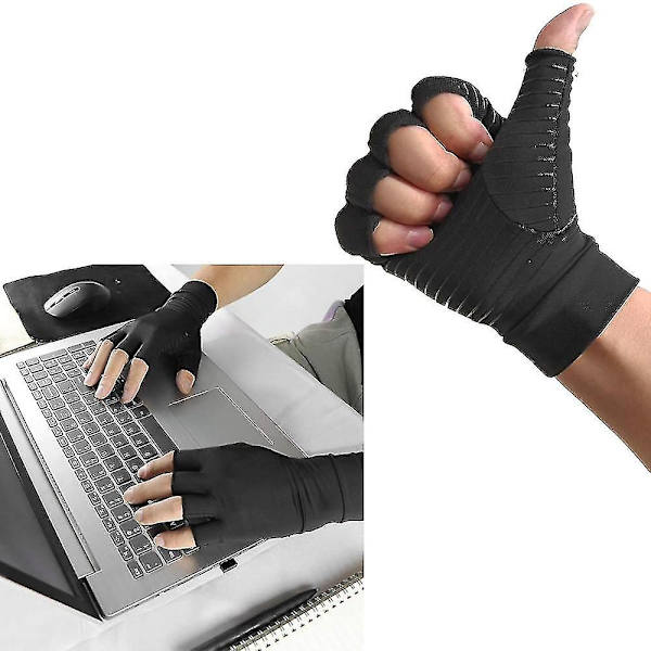 Artritkompressionhandskar Kopparfiber Komfort Artrit Handskar För Reumatoid Artrit Karpal T