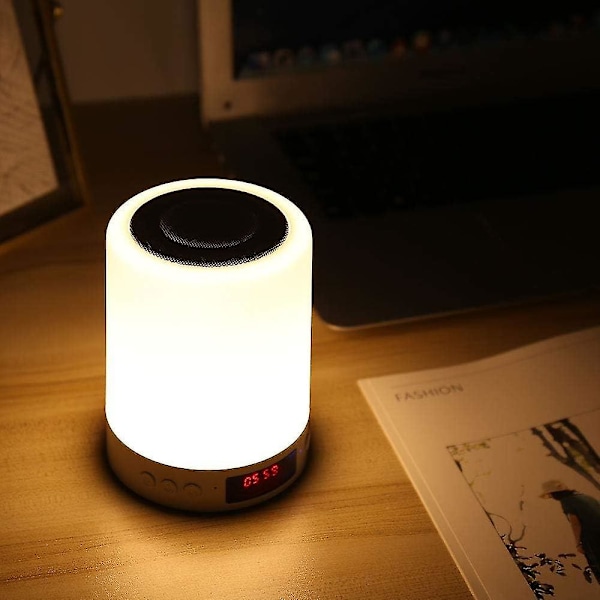 Bluetooth-högtalare LED-ljus nattlampa smart sänglampa touch dimbar bärbar USB-laddning RGB