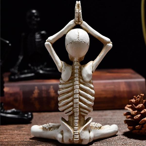 Mike Halloween Dekoration Yoga Skull Statuer, Små Kunsthåndværk i Harpiks, Skelet Karakteristisk Modellering Dekoration Ornamenter til Stuen, Soveværelset
