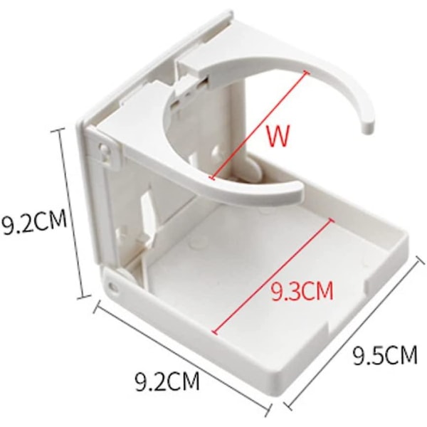 Bægerholder til bil, foldbar kopholder, kopholdere til bil, kopholder til bil med skrue til bil, lastbil, båd, varevogn, hjemmekontor (2 stk., sort+hvid)