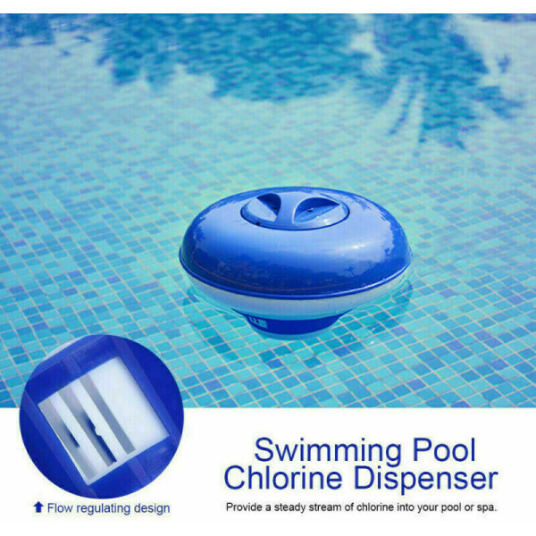 Kemisk dispenser för poolvårdstabletter och flytande badtunna för simbassänger 200g (100g/flaska) + 1 dispenser