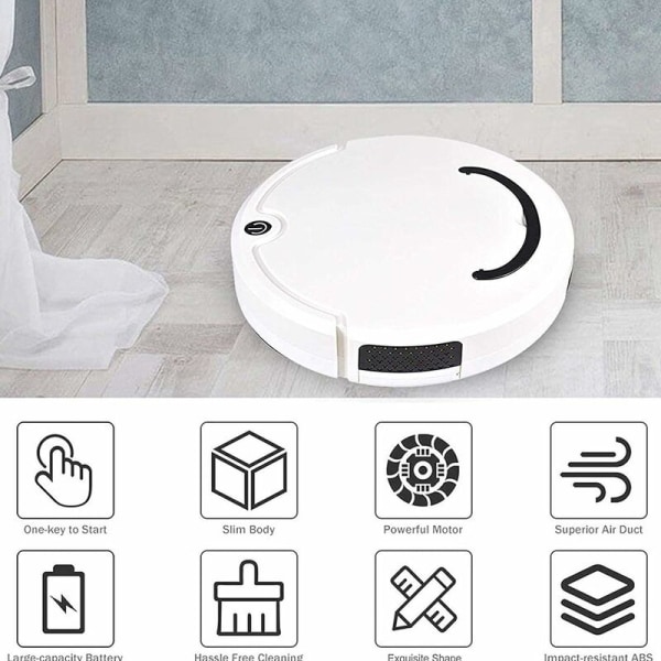 Robotdammsugare Smart Robotdammsugare Sopa Robot Hushållsrengörare 2.6\" Slim Super Quiet Lämplig för husdjursägare Hårrengöring