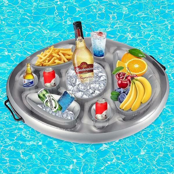 Uppblåsbar dryckeshållare pool flytande bricka flytande PVC ölhållare uppblåsbar spa bar bricka flytande för strandvatten pool party leksaker
