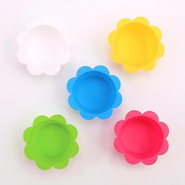20 stk. DIY-bakemal Macaron blonderform Silikonkakekopp Pudding Egg Tart Muffin Cup Mold, Farger sendt tilfeldig